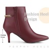 BLISSFUL STEP Gold Chain Pointed Toe Stiletto Heels Ankle Boots for Women - 4 of 4