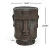 FONTOI End Table Moai Head Side Table Artistic Sculpture Accent Table with Timeless Island Inspired Design for Living Room, GREY, 14.1"*14.1"*20.08" - 4 of 4