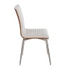 LumiSource Set of 2 Mason Dining Chairs with Swivel In Stainless Steel Walnut Wood/Cream - 3 of 4