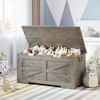 Storage Chest, 30 in /39.4 in/24.8 in/ Toy Chest with Lids, Wood Rattan Toy Box for Boys Girls with Safety Hinge - 2 of 4