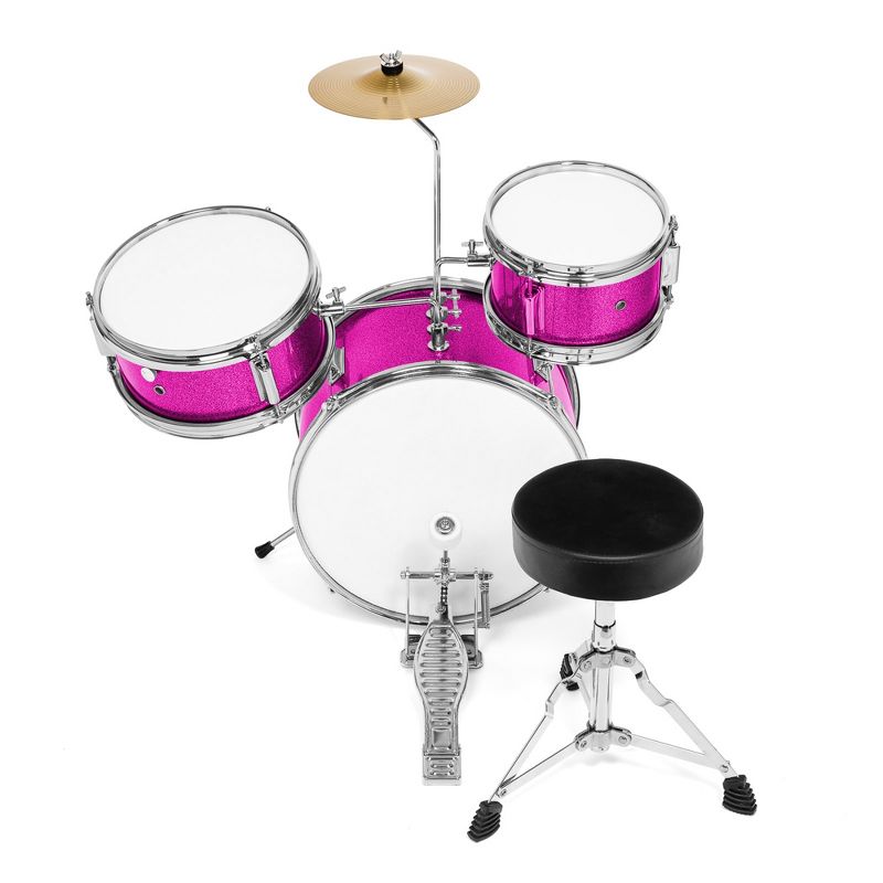 Ashthorpe 3-Piece Complete Junior Drum Set - Beginner Drum Kit with Drummer's Throne, 3 of 8