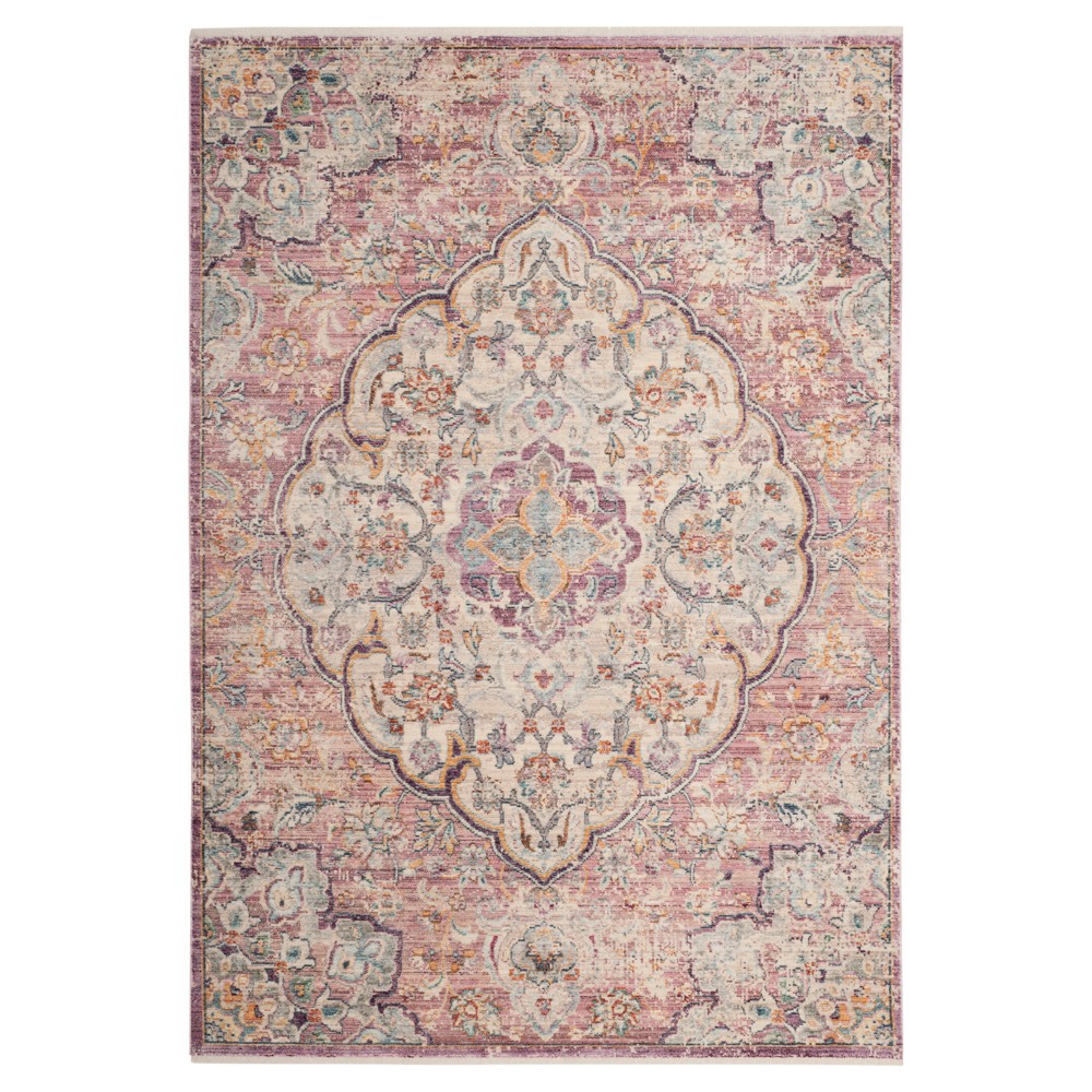 4'x6' Cream/Rose Medallion Loomed Accent Rug - Safavieh