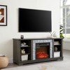 58" TV Media Stand with 18" Electric Fireplace Insert, Faux Stacked Stone Surround, Modern Entertainment Console with Open Storage - 3 of 4