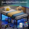 Pinmoco Twin/Queen/King Metal Platform Bed Frame with 16.5'' Large Under Bed Storage Space, Dual LED Lights and Charging Station, Black - 2 of 4