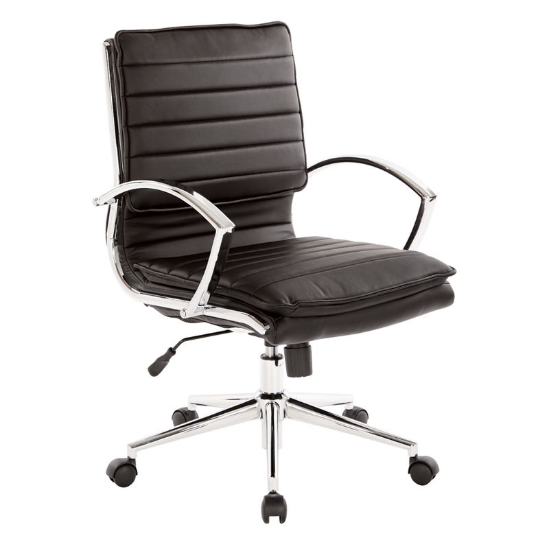 Mid Back Manager's Faux Leather Chair with Chrome Base - OSP Designs, 1 of 10