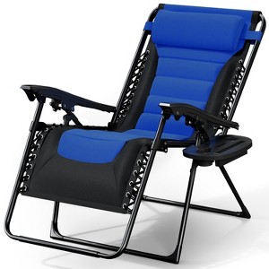 Nestl Padded Zero Gravity Chair, Oversized Patio Lounge Chair, Reclining Camping Chair, Folding Outdoor Chair with Headrest and Cup Holder - 1 of 4