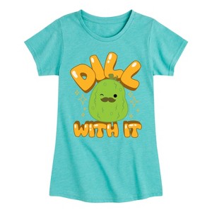 Girls' - Squishmallows - Dill With It Charles Pickle Fitted Short Sleeve Graphic T-Shirt - 1 of 4