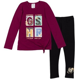 Harry Potter Gryffindor Hufflepuff Ravenclaw T-Shirt and Leggings Outfit Set Little Kid to Big Kid - 1 of 4