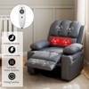 Widened Recliner with Vibration and Heating Massage, Simple Tilt with 1.5 Times Sponge Filling, Retro PU Leather Massage Recliner with Cup Holder - 4 of 4