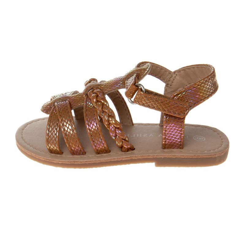 Laura Ashley Girls Hook and Loop Strappy Gladiator Sandals. (Toddler/Little Kids)., 3 of 7
