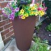 NAYSAYE Planter 2PCS Tall Indoor and Outdoor Planter Pot Large Flower Cone Striped Plastic Flower Pot for Home Garden Patio, Brown, 13"*13"*23.6" - 3 of 4
