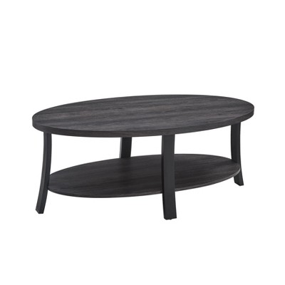 NicBex Modern 48" Oval Coffee Table with Open Storage Shelf for Living Room and Office
