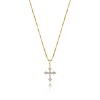 Attop 14K Gold Plated Cross Pendant Necklace Trendy Small Cross Charm Necklace - 2 of 4