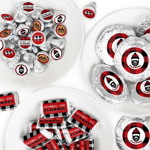 Big Dot of Happiness Lumberjack - Channel the Flannel - Buffalo Plaid Party Candy Favor Sticker Kit - 304 Pieces - image 1 of 4