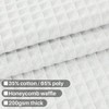 Extra Long 80 Inch Shower Curtain, Honeycomb Waffle Weave Cotton Blend White 72x80, Heavy Weight Hotel Spa Luxury Washable Bathroom - 2 of 4