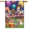 Briarwood Lane Patriotic Pups Fourth of July House Flag Fireworks Dogs USA 28" x 40" - 2 of 4