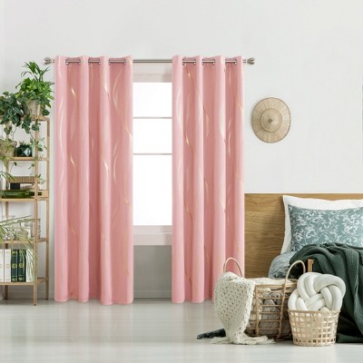 Deconovo Gold Wave 52 Width Curtain (2 Panel)