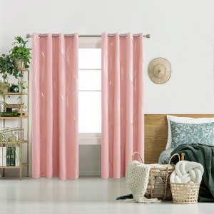 Deconovo Gold Wave 52 Width Curtain (2 Panel) - 1 of 4