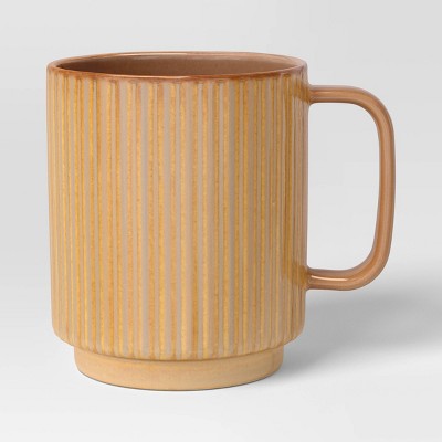 18.5oz Glass Ribbed Mug Clear - Threshold™ : Target