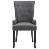 vidaXL Dining Chair with Armrests Dark Gray Fabric - 3 of 4