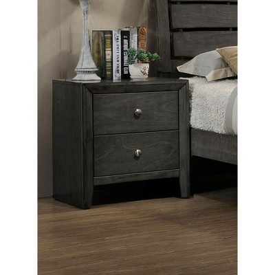 NicBex Nightstand with 2 Drawers,Side Table with Rustic Finish and Handles,Modern Bedside Table for Bedroom,Living Room