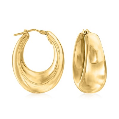 Ross-Simons Italian 18kt Gold Over Sterling Graduated Hoop Earrings