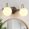 LNC Aladarimostinin Polished Gold and Opal Glass Mid-century Vanity Lights , 1 Light/ 2 Light/ 3 Light/ 4 Light - 2 of 4