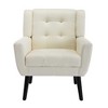 CAVINAS Linen/Velvet/Teddy/Leather Upholstered Accent Chair with Black Legs,Modern Upholstered Armchair with Wood Frame for Living Room - 4 of 4