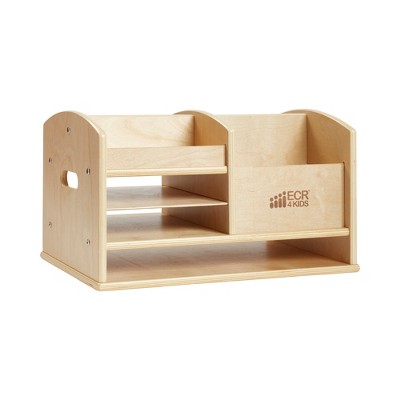 ECR4Kids Birch Tabletop Supplies Storage Center, Teacher Caddy, Wood Desktop Organizer - Natural