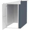 Outsunny Garden Metal Storage Shed, Outdoor Lean to Tool house with Lockable Door, 2 Air Vents & Steel Construction for Backyard, Patio, Lawn, Garage - 4 of 4