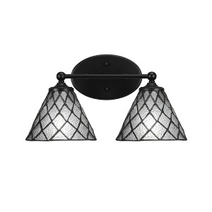 Toltec Lighting Capri 2 - Light Vanity in  Matte Black with 7" Diamond Ice Art Glass Shade - 1 of 2