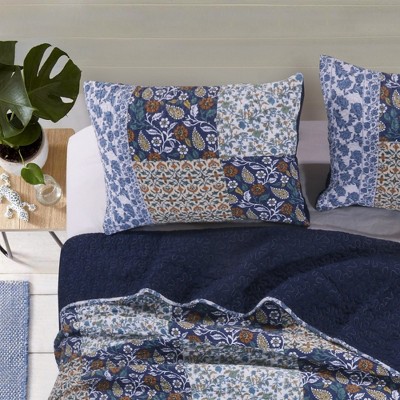 Greenland Home Fashion Pandora Authentic Patchwork Construction Traditional Geometric Floral & Paisley Motifs Pillow Sham - King 20x36" Multicolored