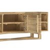 60" Solid Mango Wood TV Media Stand with Handcrafted Finish, Natural Stain, and Criss-Cross Base Design for Living Room and Bedroom - 2 of 4
