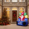 Gymax 6FT Inflatable Santa DJ with Spinning Music Light Silent Mode and Flashing LED Lights for Outdoor Yard Display - 2 of 4