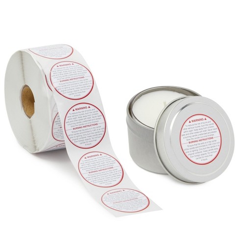 CANDLE CLP safety warning stickers labels. 500/roll. 38mm