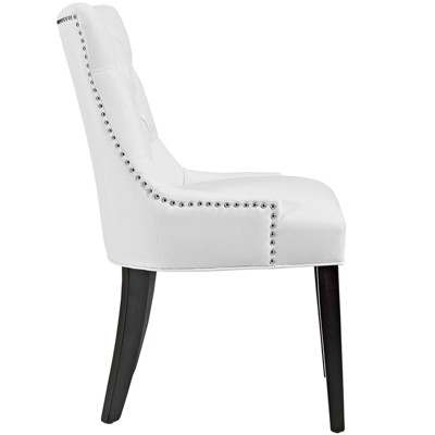 White Faux Leather Tufted Parsons Dining Chair
