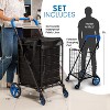 SereneLife Small Foldable Shopping Cart with Removable Liner (SLSPCART55) - Blue - 3 of 4
