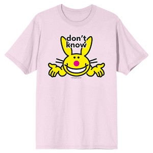 It's Happy Bunny Don't Know Don't Care Crew Neck Short Sleeve Cradle Pink Women's T-shirt - 1 of 4