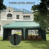 Resenkos Patio Garden Pergola, Pergola Canopy,10' x 20' Pop Up Canopy Tent with 4 Sidewalls, Instant Gazebo with Carry Bag, Green - 3 of 4