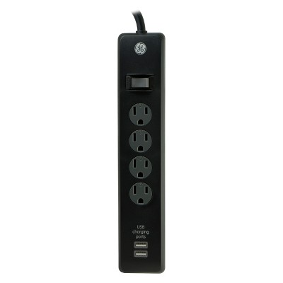 General Electric 4 Outlet Surge Protector Power Strip with 2 USB Ports