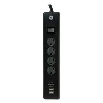 GE 4 Outlet Surge Protector Power Strip with 2 USB Ports
