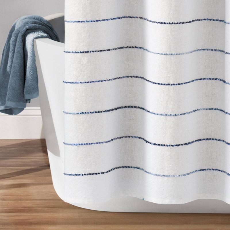 Ombre Striped Yarn Dyed Cotton Shower Curtain - Lush Décor, 4 of 9