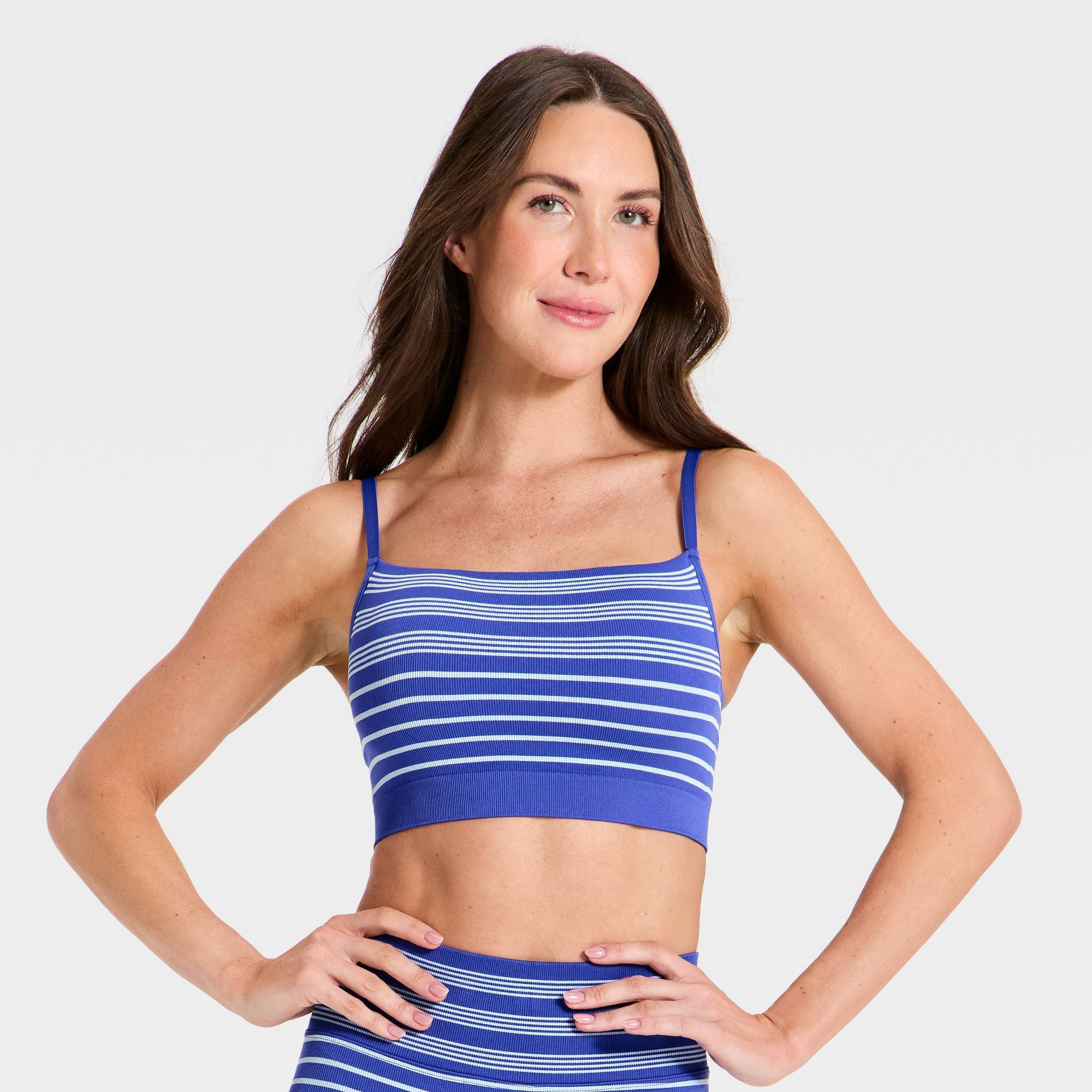 Women's Seamless Striped Bandeau Sports Bra - All In Motion™