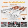 Itopfox 16 Inch Grilling Accessories Set, Heavy Duty Stainless Steel BBQ Tools with Spatula, Fork, Tongs, Perfect for Outdoor Grilling and Gifts - 2 of 4