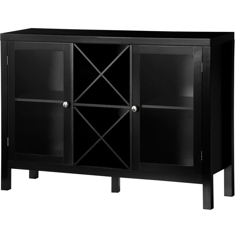 HOMCOM Modern Kitchen Sideboard, Buffet Table with Removable Wine Rack, Glass Door Cabinet and Shelves for Living Room, Kitchen, Entryway, 4 of 7