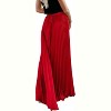 Women's High Waist Skirt, Flowy Chiffon Pleated Maxi Skirt Red - 2 of 4