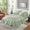 Lyngins Satin Luxury Bed Sheets Set, Wrinkle-Free Split King Bedding Set, 1 Flat Sheet, 2 Fitted Sheets (Fits 16" Mattresses), 4 Pillowcases - 2 of 4