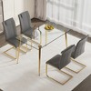 5-Piece Dining Set with Rectangular Tempered Glass Table and 4 Chairs for Kitchen, Dining Room - 4 of 4