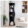 70.8" Ronni Contemporary 5 Shelf Corner Bookcase Walnut - HOMES: Inside + Out: Transitional Style, Enclosed Back - 3 of 4