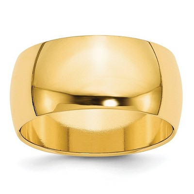 Black Bow Jewelry 7mm to 12mm 10K Yellow Gold Half Round Standard Fit Band